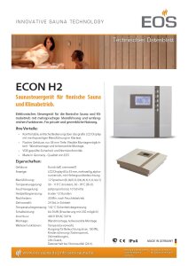 EOS Saunasteuergerät ECON H2 Sauna mit Feuchtebetrieb