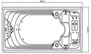 Swim Spa Mediterranea Coastal Grey Verkleidung + Jets aus Edelstahl + LumiPlus + Abdeckung