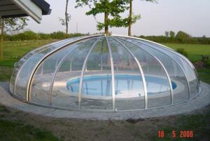 Vöroka Schwimmbad Überdachung RUNDHALLE 8 mm Polycarbonat Doppelstegplatte