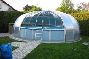 Vöroka Schwimmbad Überdachung RUNDHALLE 8 mm Polycarbonat Doppelstegplatte