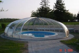 Vöroka Schwimmbad Überdachung RUNDHALLE 8 mm Polycarbonat Doppelstegplatte