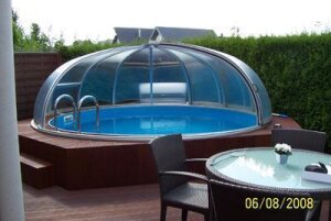 Vöroka Schwimmbad Überdachung RUNDHALLE 8 mm Polycarbonat Doppelstegplatte