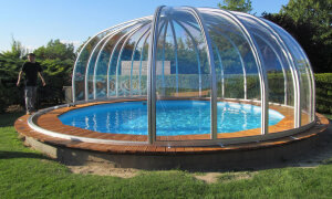 Vöroka Schwimmbad Überdachung RUNDHALLE 8 mm Polycarbonat Doppelstegplatte