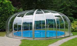 Vöroka Schwimmbad Überdachung RUNDHALLE 8 mm Polycarbonat Doppelstegplatte