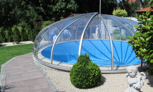 Vöroka Schwimmbad Überdachung RUNDHALLE 8 mm Polycarbonat Doppelstegplatte