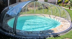 Vöroka Schwimmbad Überdachung RUNDHALLE 8 mm Polycarbonat Doppelstegplatte