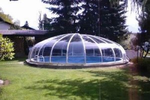 Vöroka Schwimmbad Überdachung RUNDHALLE 8 mm Polycarbonat Doppelstegplatte