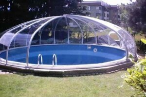 Vöroka Schwimmbad Überdachung RUNDHALLE 8 mm Polycarbonat Doppelstegplatte