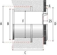 Unterwasser Fenster V4A Becken Klebe-/Folienanstrich CKlebeflansch)