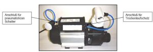 Massagepumpe HA 350 0.55 kW schwarz selbstentleerend 220-240V 50Hz Whirlpool Pumpe pneumatic