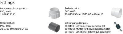 Übergangsfitting PVC 2" ID weiß für Magnaflow Pumpen