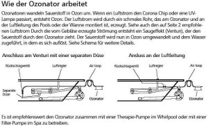 Balboa Whirlwannen Ozonator 50mg/h, inkl. Trafo und 1,5m Schlauch inkl. Rückschlagventil