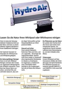 Balboa Whirlwannen Ozonator 50mg/h, inkl. Trafo und 1,5m Schlauch inkl. Rückschlagventil