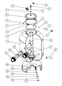 Ersatzteil Schlitzrohr 1" Länge 160 mm für Astral Filter Girona/PTK + Uni-Brillant