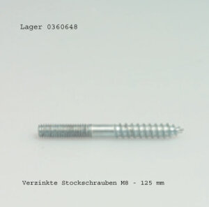 Verzinkte Stockschrauben M8 - 125 mm