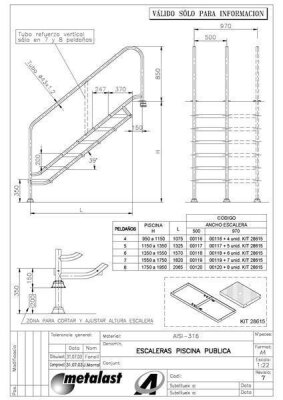 Treppe deluxe V4A 6-stufig rutschfest Beckentiefe bis 1,55 m Breite 970 mm