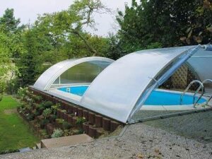 VÖROKA SELECT Schwimmbad Überdachung B: 5,50m x L: bis 10,70m H: ca. 1,45m (Außenmaße)