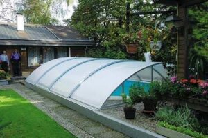 VÖROKA SELECT Schwimmbad Überdachung B: 5,50m x L: bis 10,70m H: ca. 1,45m (Außenmaße)