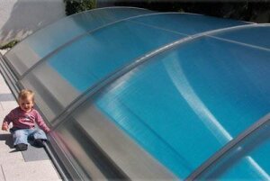 VÖROKA SELECT Schwimmbad Überdachung B: 5,50m x L: bis 10,70m H: ca. 1,45m (Außenmaße)