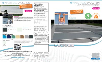 WALU Pool Eve Rollschutzabdeckung Maßanfertigung Sonderform + Überlaufrinne pro m²