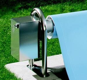 Bieri Ronda 2 Gewerblich Aufrollvorrichtung für Abdeckungen bis 8 x 25 m Wickelwelle in Edelstahl Ø 204 mm