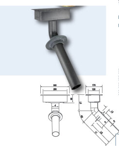 Rinnenablaufkasten aus PVC für Betoneinbau