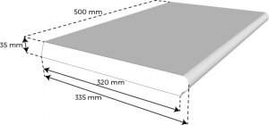 Beckenrandstein Sparta Gerade - 500x320x35 mm