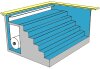 Unterflur-Abdeckung AquaTop Aufrollvorrichtung T&A mit Rohrmotor und Fernbedienung inkl Lamellen
