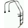 Einbauleiter Edelstahl V4A Deluxe 3-stufig Überlaufrinne Schwimmbad Leiter