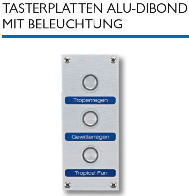 WDT Tasterplatte Dibond-Piezotaster mit Beleuchtung