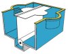 T&A  AquaTop Unterflur-Abdeckung mit Rohrmotor und Fernbedienung inkl Lamellen