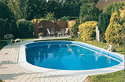 Schwimmbadauskleidung Ovalformbecken Höhe 1,50m Folienstärke 0,8 mm Toskana