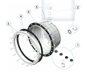 Scheinwerfer Flanschring für Scheinwerfer Swim-tec...