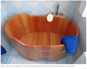 Holzbadewanne Lärche 164 cm x140 cm