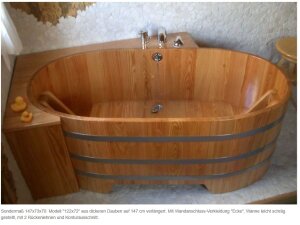 Holzbadewanne Lärche 164 cm x140 cm