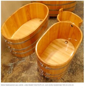 Holzbadewanne Lärche 164 cm x140 cm