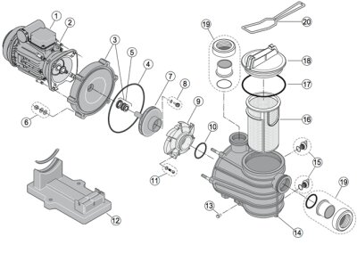 Sta-Rite Vorfilterdeckel 5P4 + 5MPR Pumpe