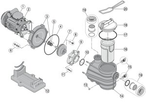 Sta-Rite Vorfilterdeckel 5P4 + 5MPR Pumpe