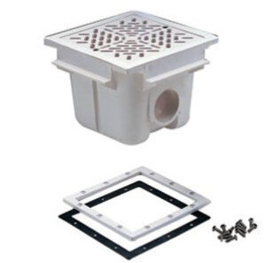 ABS Bodenablauf quadratisch 210 x 210 mm inklusive Gitter...