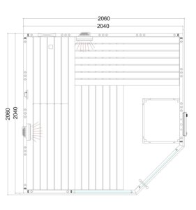 Domo Sauna Alaska Corner Infra+ 206 x 206 x 204 cm