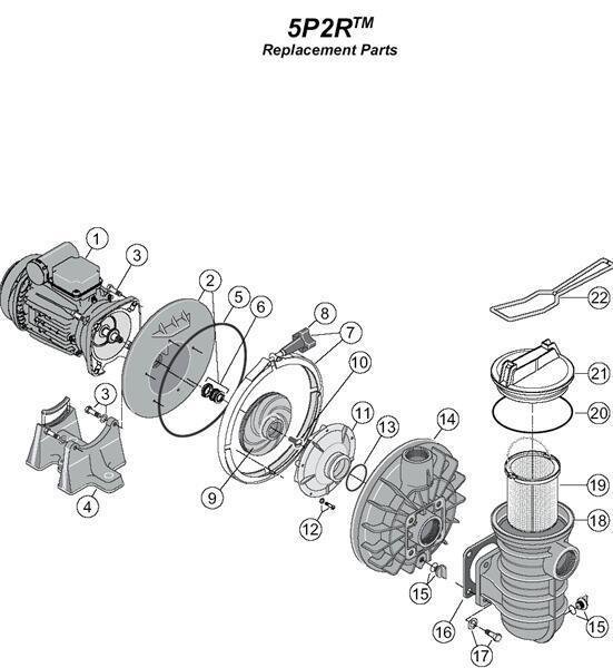 Pentair Sta-Rite Ersatzmotor für Pumpen D3