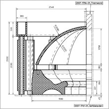 LUX ELEMENTS® CONCEPT-DACH Typ DOM+Flat rechteckig 3300 x 1900 mm Außenmaß Kuppeldurchmesser 1800 mm Höhe 300 mm Materialstärke 50 mm Lieferung mehrteilig