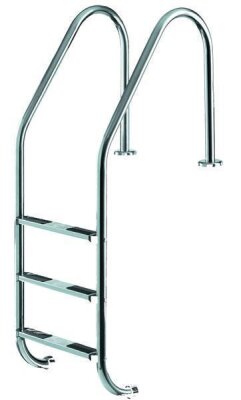 Einbauleiter Edelstahl 2 -stufig weiter Holm Schwimmbad Leiter Standard