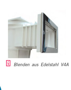 Astral Edelstahl Blende VA für Breitmaulskimmer 17.5