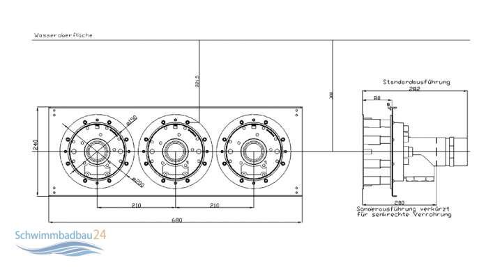 Swim-Tec UWE Wandeinbaugehäuse für Touchscreen 12" TriVa