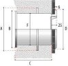 Unterwasser-Fenster zum Einschweisen für Edelstahlbecken, Stahlrahmen V4A 1.4571, Lichtes Maß: 2200 x 400 mm