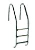 Einbauleiter Edelstahl V4A Deluxe 3-, 4- oder 5- stufig weiter Holm 650 mm Schwimmbad Leiter