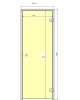Dampfbadtür Classik 69 cm x 199 cm milchglas