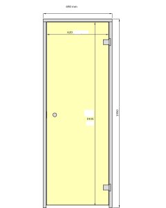 Dampfbadtür Classik 79 cm x 199 cm milchglas