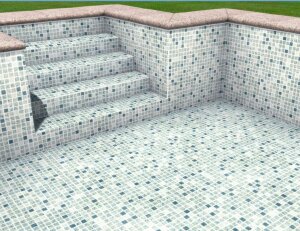 WALU 75 Schwimmbadfolie gemustert Maßkonfektion Preis pro m² Eckradius 5 cm